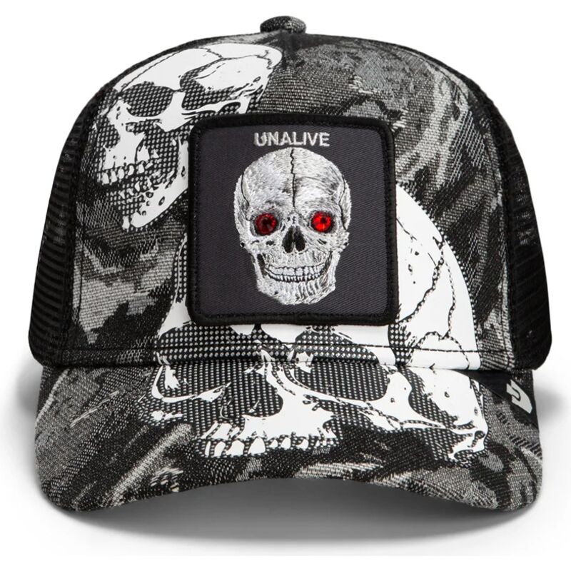 goorin-bros-skull-bone-head-unalive-the-farm-black-trucker-hat goorin-bros-skull-bone-head-unalive-the-farm-black-trucker-hat