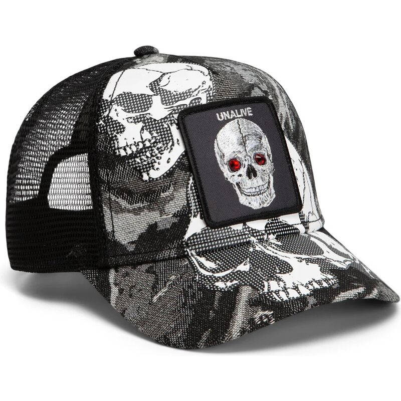 goorin-bros-skull-bone-head-unalive-the-farm-black-trucker-hat goorin-bros-skull-bone-head-unalive-the-farm-black-trucker-hat