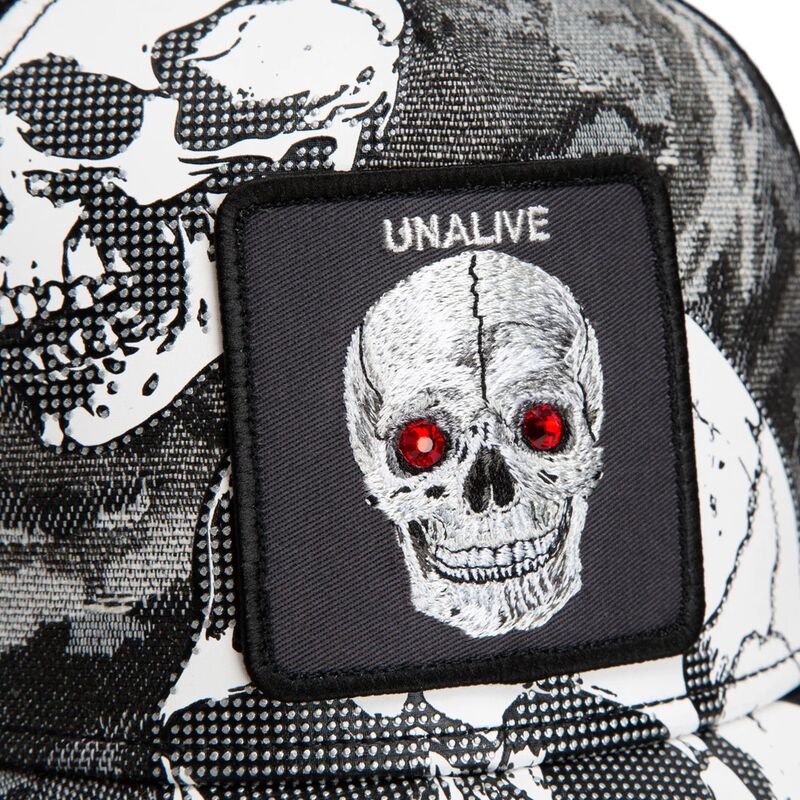 goorin-bros-skull-bone-head-unalive-the-farm-black-trucker-hat goorin-bros-skull-bone-head-unalive-the-farm-black-trucker-hat
