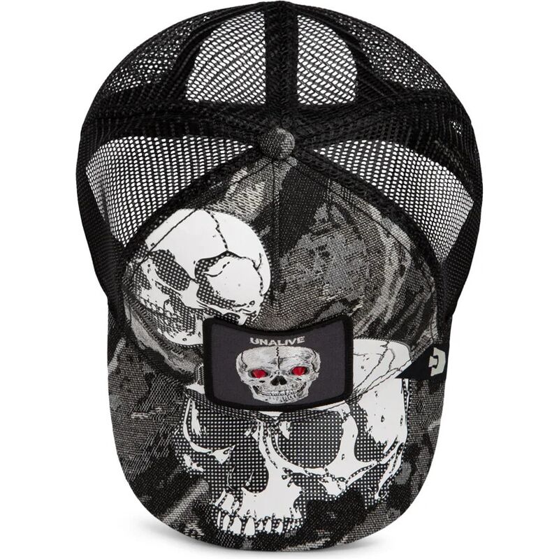 goorin-bros-skull-bone-head-unalive-the-farm-black-trucker-hat goorin-bros-skull-bone-head-unalive-the-farm-black-trucker-hat