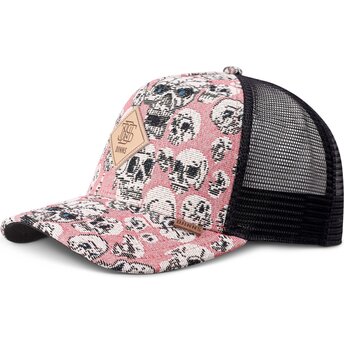 Djinns HFT Crasy Sofa Skull Pink and Black Trucker Hat