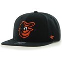 47-brand-flat-brim-side-logo-mlb-baltimore-orioles-smooth-black-snapback-cap