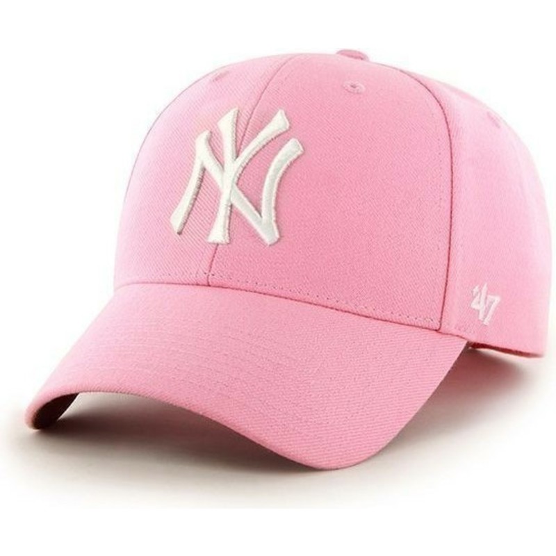 47-brand-curved-brim-mlb-new-york-yankees-smooth-pink-cap