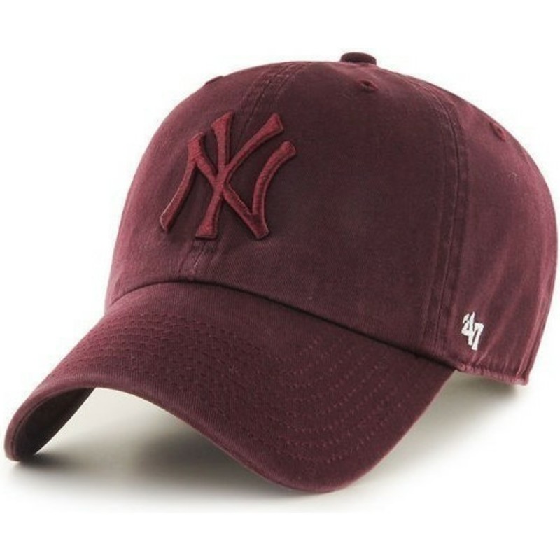 47-brand-curved-brim-maroon-logonew-york-yankees-mlb-clean-up-maroon-cap