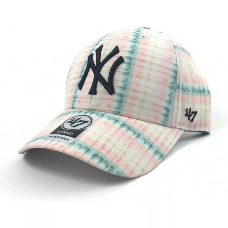 47-brand-curved-brim-flower-print-new-york-yankees-mlb-pink-cap
